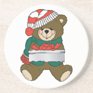 "MERRY CHRISTMAS" TEDDY BEAR GETRÄNKEUNTERSETZER
