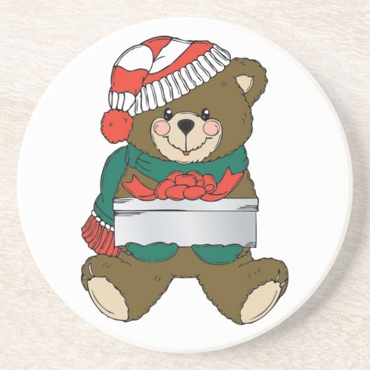 "MERRY CHRISTMAS" TEDDY BEAR GETRÄNKEUNTERSETZER (Vorne)