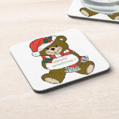 "MERRY CHRISTMAS" TEDDY BEAR GETRÄNKEUNTERSETZER (Linke Seite)