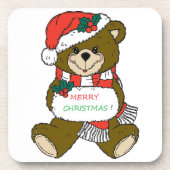 "MERRY CHRISTMAS" TEDDY BEAR GETRÄNKEUNTERSETZER (Vorderseite)