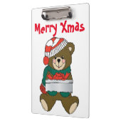 "MERRY CHRISTMAS" TEDDY BEAR KLEMMBRETT (Links)