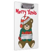 "MERRY CHRISTMAS" TEDDY BEAR KLEMMBRETT (Rechts)