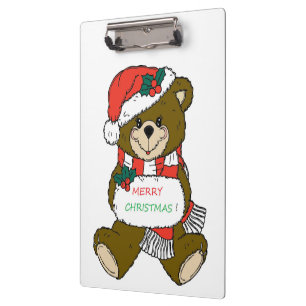 "MERRY CHRISTMAS" TEDDY BEAR KLEMMBRETT