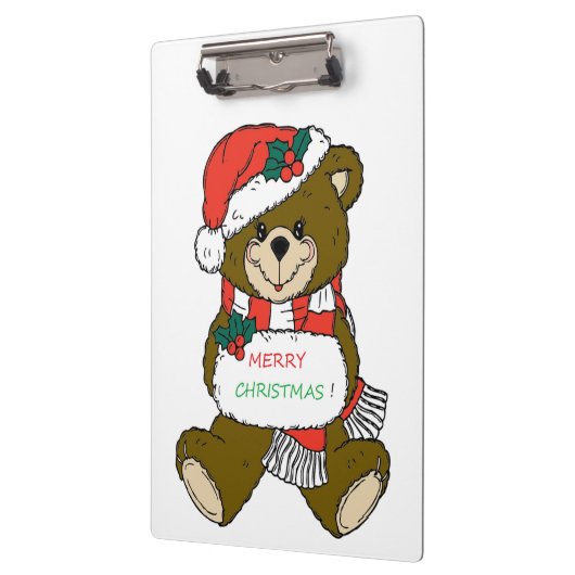 "MERRY CHRISTMAS" TEDDY BEAR KLEMMBRETT (Links)