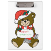 "MERRY CHRISTMAS" TEDDY BEAR KLEMMBRETT (Vorderseite)
