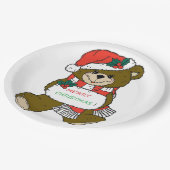 "MERRY CHRISTMAS" TEDDY BEAR PAPPTELLER (Schrägansicht)