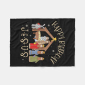 Merry Christmas Tee Uni-christian Family Group Chi Fleecedecke (Vorderseite (Horizontal))