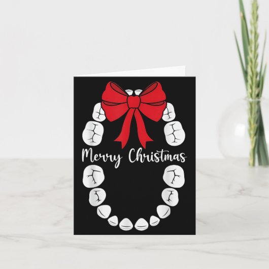 Merry Christmas Teeth Wreath Dental Christmas Shir Karte (Vorderseite)