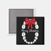 Merry Christmas Teeth Wreath Dental Christmas Shir Magnet (Vorderseite/Rückseite)