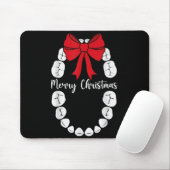 Merry Christmas Teeth Wreath Dental Christmas Shir Mousepad (Mit Mouse)