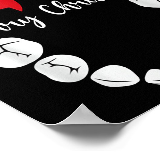 Merry Christmas Teeth Wreath Dental Christmas Shir Poster (Ecke)