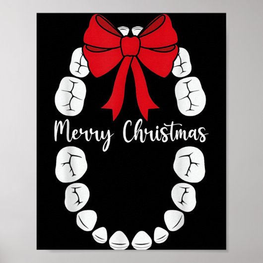 Merry Christmas Teeth Wreath Dental Christmas Shir Poster (Vorne)