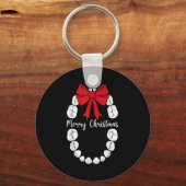 Merry Christmas Teeth Wreath Dental Christmas Shir Schlüsselanhänger (Vorderseite)