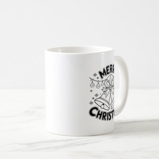 Merry Christmas Tekst Design Klieke Kerst  Kaffeetasse (VorderseiteRechts)