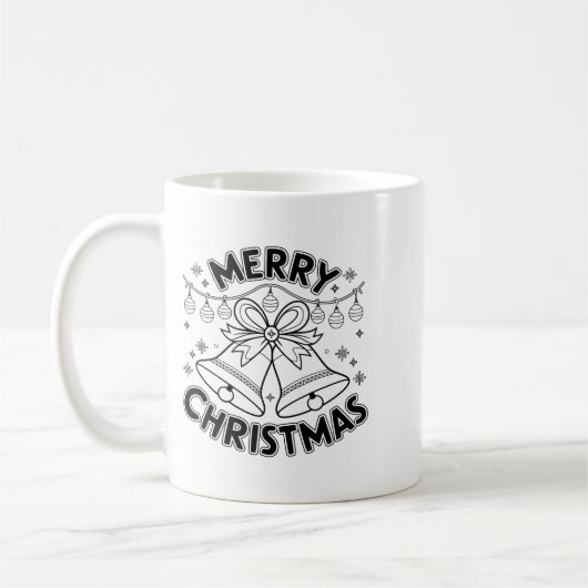 Merry Christmas Tekst Design Klieke Kerst  Kaffeetasse (Links)