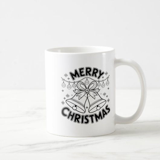 Merry Christmas Tekst Design Klieke Kerst Kaffeetasse (Rechts)