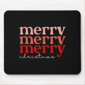 Merry Christmas Text Greeting Red Green Girl Mousepad (Vorne)