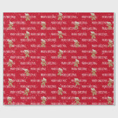 MERRY CHRISTMAS Text mit Lebkuchen Mann Geschenkpapier (Flach)