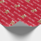 MERRY CHRISTMAS Text mit Lebkuchen Mann Geschenkpapier (Ecke)