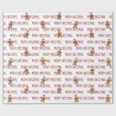 MERRY CHRISTMAS Text mit Lebkuchen Männer Geschenkpapier (Flach)