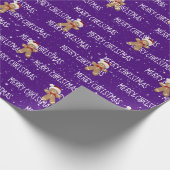 MERRY CHRISTMAS Text mit Lebkuchen Männer Geschenkpapier (Ecke)