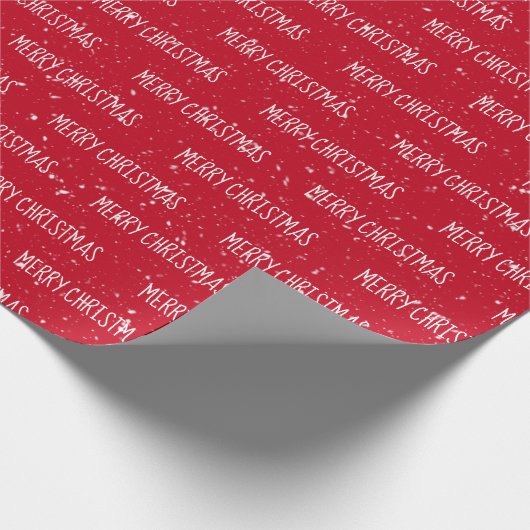 MERRY CHRISTMAS Text mit Schneeflocken Geschenkpapier (Ecke)
