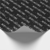 MERRY CHRISTMAS Text mit Schneeflocken Geschenkpapier (Ecke)