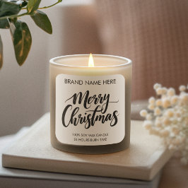 Merry Christmas Text | Modern Candle Labels Quadratischer Aufkleber