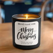 Merry Christmas Text | Modern Candle Labels Quadratischer Aufkleber