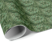 Merry Christmas Text on Green Wrapping Paper Geschenkpapier (Rolleneckpunkt)
