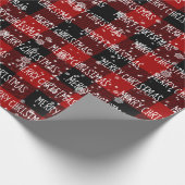 MERRY CHRISTMAS Text und Schneeflocken Geschenkpapier (Ecke)