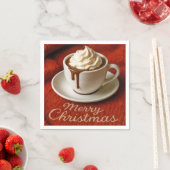 Merry Christmas Text With Hot Chocolate Drink Serviette (Beispiel)