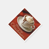 Merry Christmas Text With Hot Chocolate Drink Serviette (Ecke)