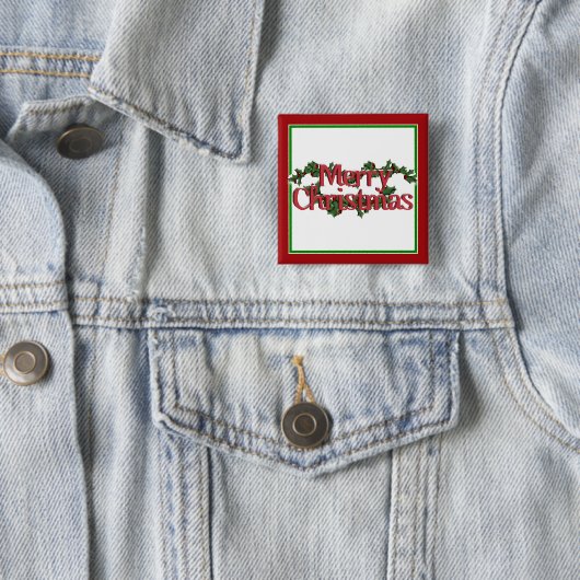 Merry Christmas Text with Wreath & Snow Button (Beispiel)