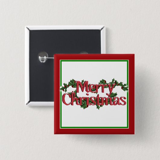 Merry Christmas Text with Wreath & Snow Button (Vorne & Hinten)