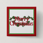 Merry Christmas Text with Wreath & Snow Button (Vorderseite)