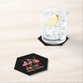 Merry Christmas Three Flamingo With Santa Hat Untersetzer (Vor Ort)