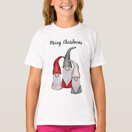 Merry Christmas Three Gnomes T-Shirt (Vorderseite)