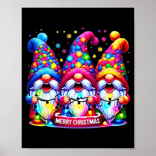 Merry Christmas Three Gnomes Xmas Family Men Women Poster (Vorne)
