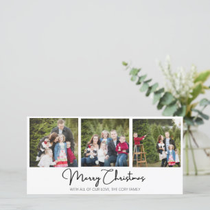 Merry Christmas Three Image Flat Holiday Card Feiertagskarte