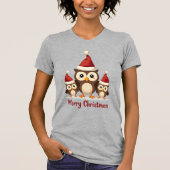 Merry Christmas Three Owls T-Shirt (Vorderseite)