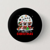 Merry Christmas Three Santa Elf Reindeer Siamese C Button (Vorderseite)