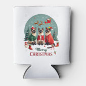 Merry Christmas Three Santa Elf Reindeer Siamese C Dosenkühler (Vorderseite)