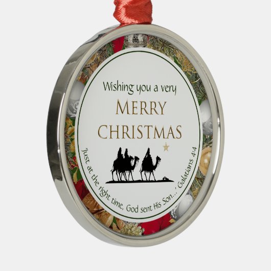 MERRY CHRISTMAS Three Wise Men Christlich Ornament Aus Metall (Rechts)
