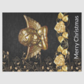 Merry Christmas Tissue Paper Gold Angel Seidenpapier (Vorderseite)