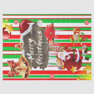 Merry Christmas Tissue Santa Elf Seidenpapier