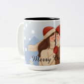 Merry Christmas to a Lovely Couple Zweifarbige Tasse (Vorderseite Links)
