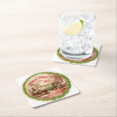 Merry Christmas To All Wreath and Food Rechteckiger Pappuntersetzer (Vor Ort)