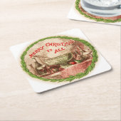 Merry Christmas To All Wreath and Food Rechteckiger Pappuntersetzer (angewinkelt)