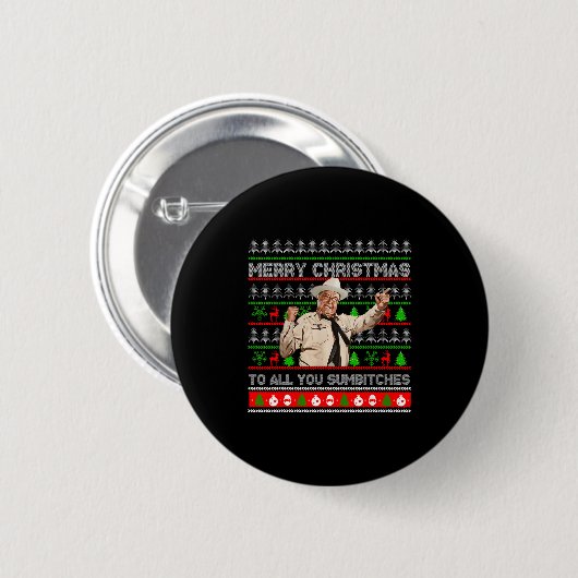 Merry Christmas To All You Sumes Ugly Sweater Retr Button (Vorne & Hinten)